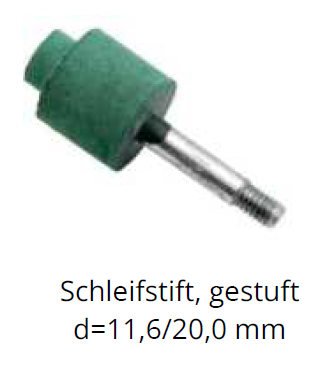 Stepped grinding pin, Ø 11.6/20.0 mm