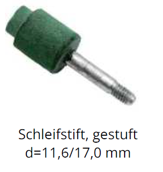 Stepped grinding pin, Ø 11.6/17.0 mm