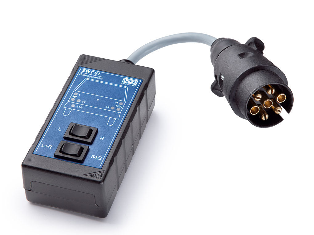 12V Zugwagentester / Prüfgerät für Anhängersteckdosen 7-polig