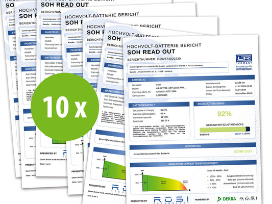 Prüfkontingent 10 Batterietests "SoH Read-Out"