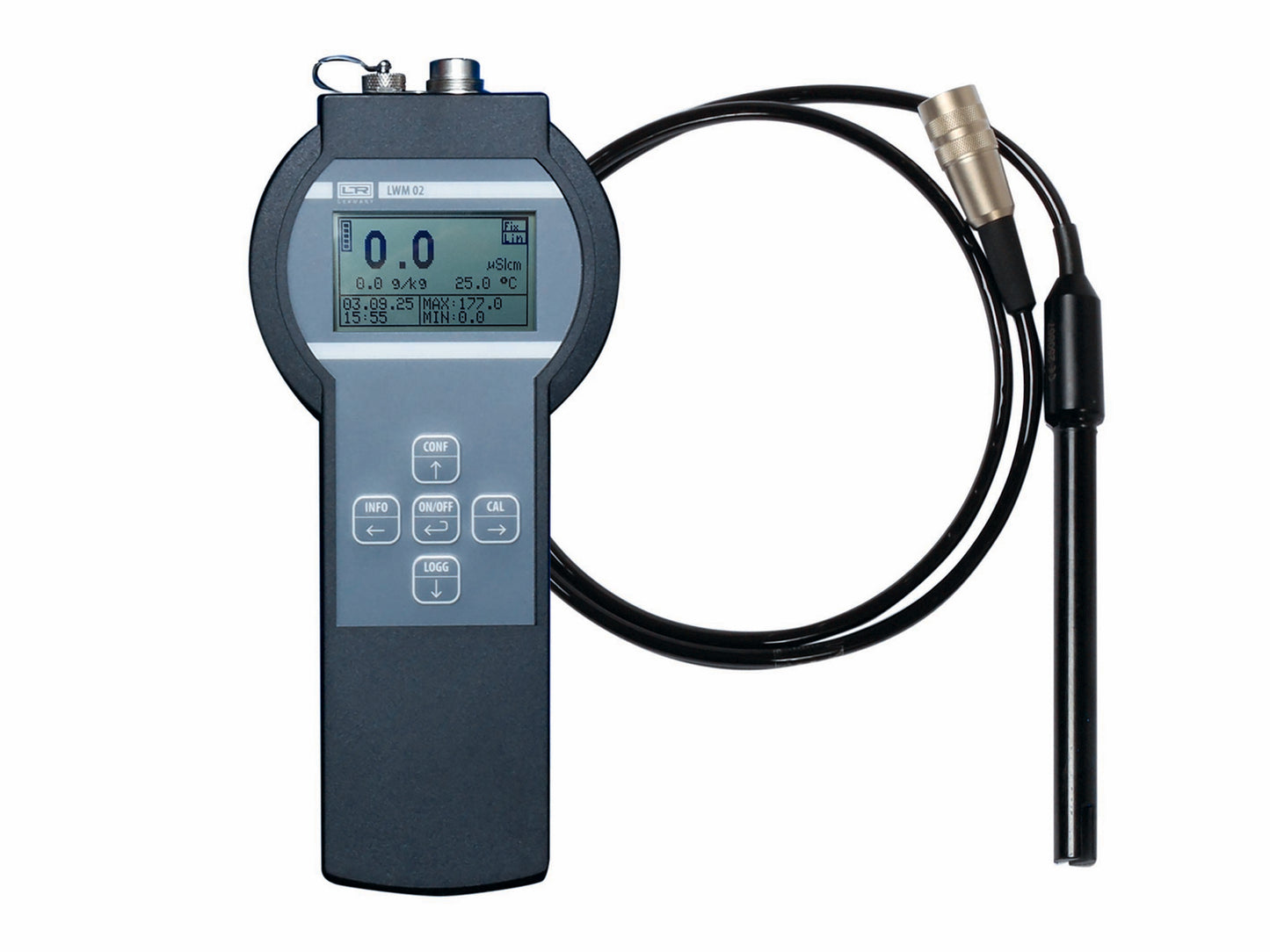 Conductivity Meter for Coolant Solutions in High-Voltage and Fuel Cell Vehicles with LCD Display
