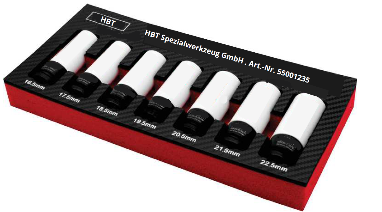 Wheel bolt socket set, 7-piece