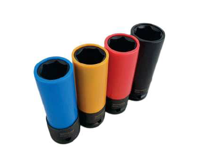 Wheel bolt socket set, 9-piece