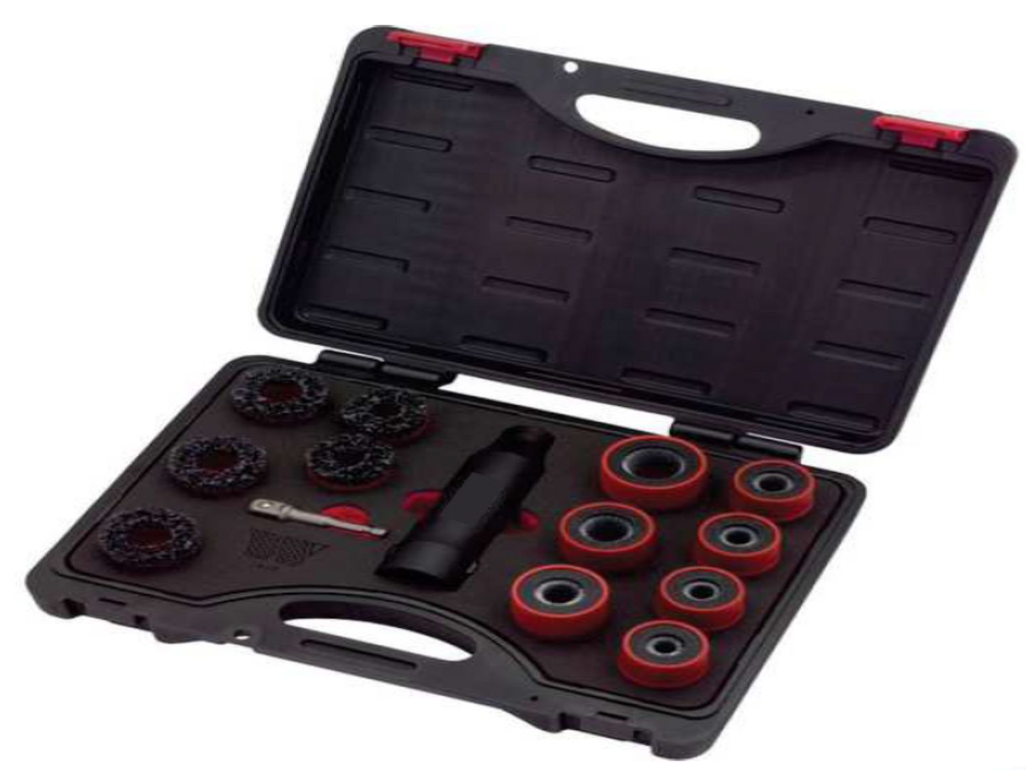 Threaded bolts and wheel hub grinders, 16 pieces.